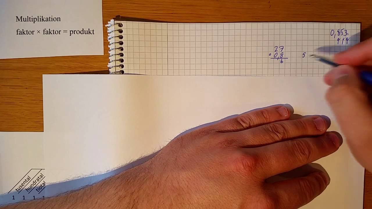 9. Räkneuppställning för multiplikation (heltal och decimaltal)