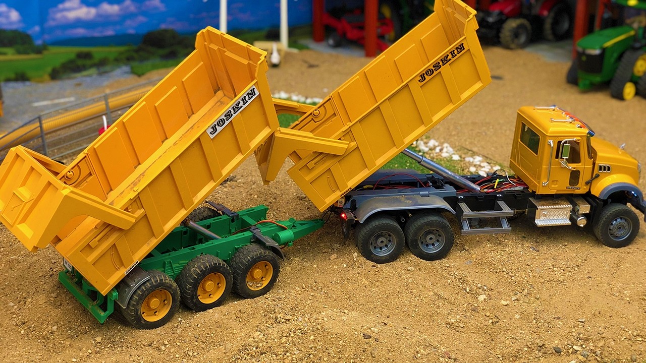 RC Bruder Dump Trucks at work!