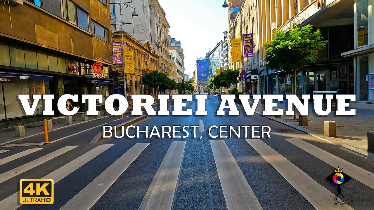 4k пешеходная экскурсия по проспекту VICTORIEI, БУХАРЕСТ, Румыния | 🇷🇴