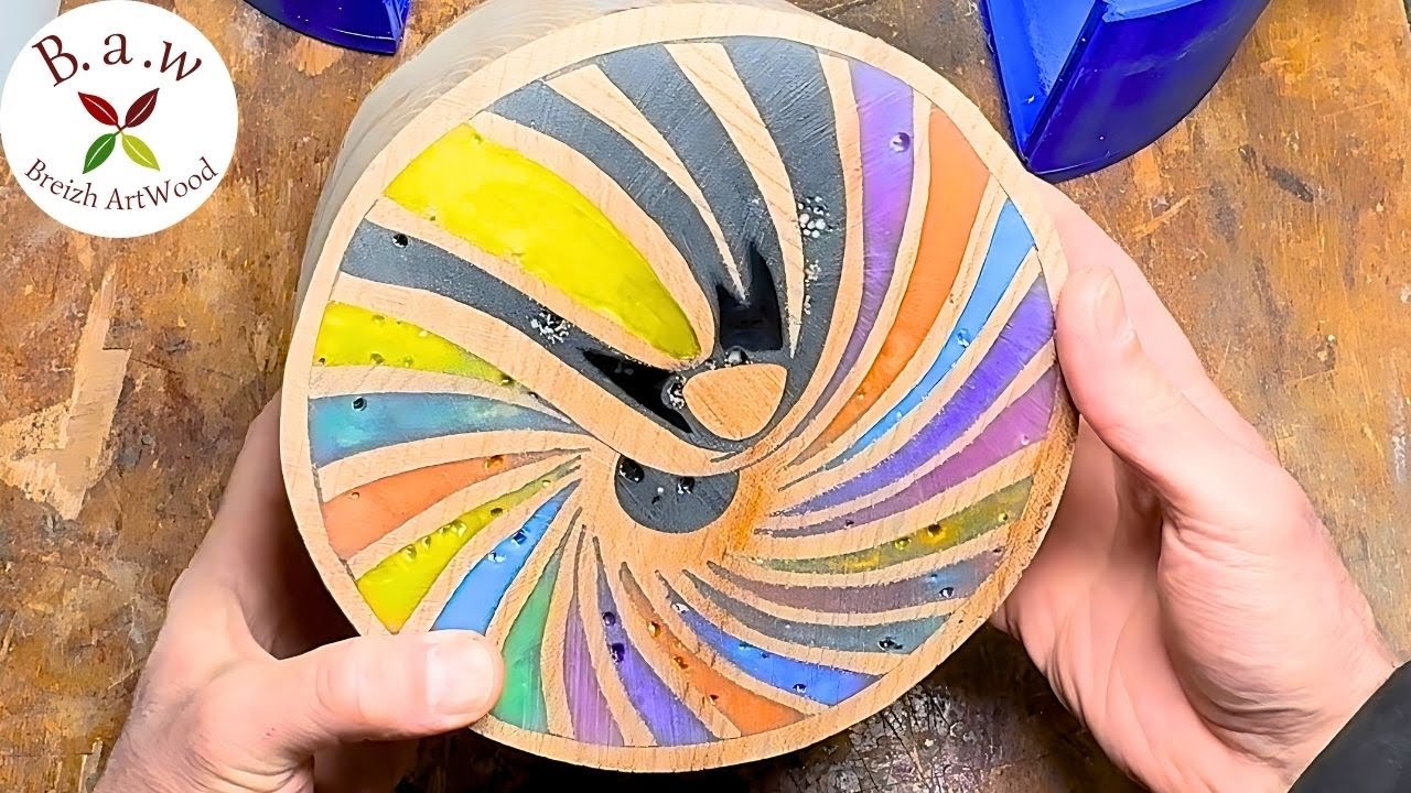 a RAINBOW frozen in wood-CREATIVE woodturning😊