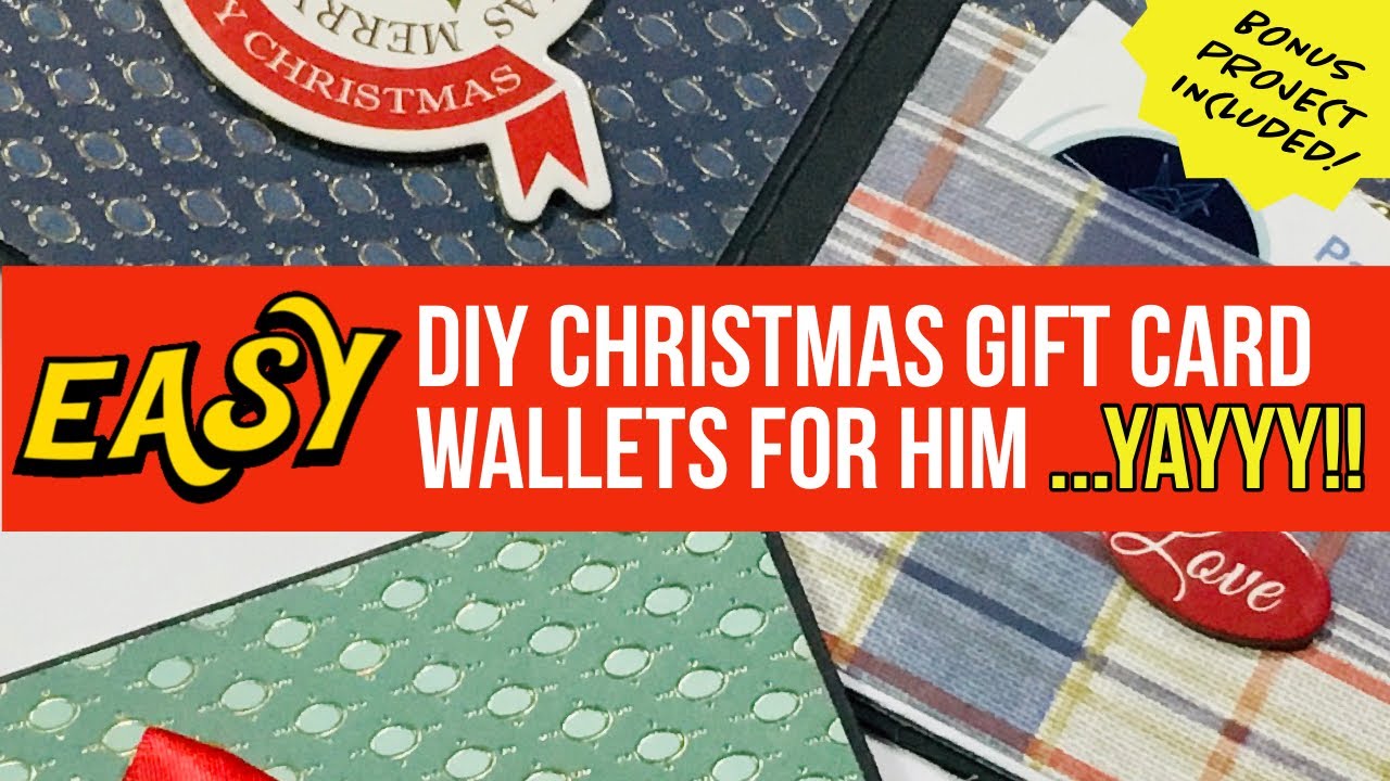 Gift Card Wallets For Him/Super Easy Christmas Project/AWESOME BONUS PROJECT INCLUDED!!