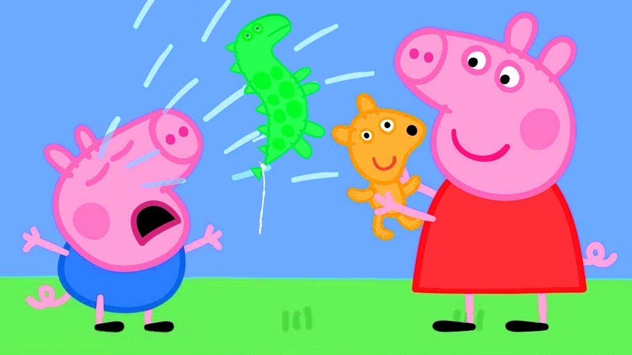 Peppa Pig Saves George's New Balloon