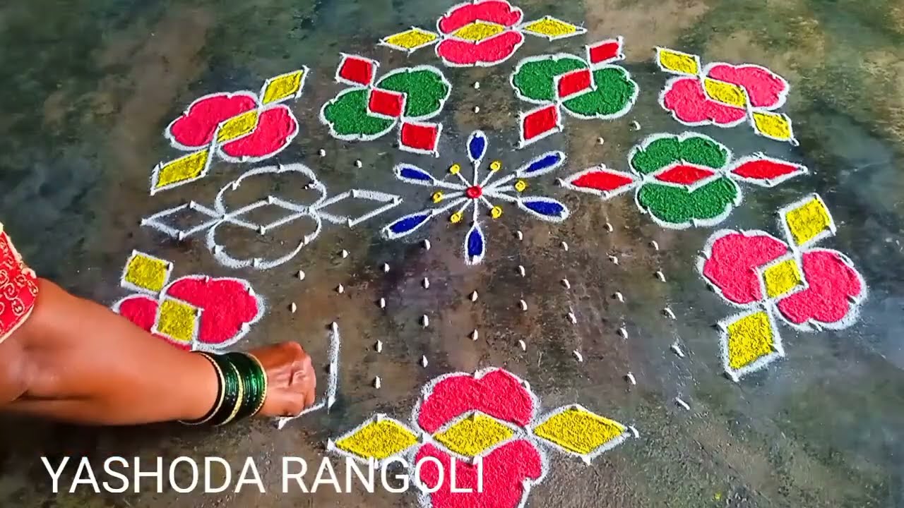 Ugadi festival special🌺 beautiful rangoli 17+9 dots easy rangoli🌺 design