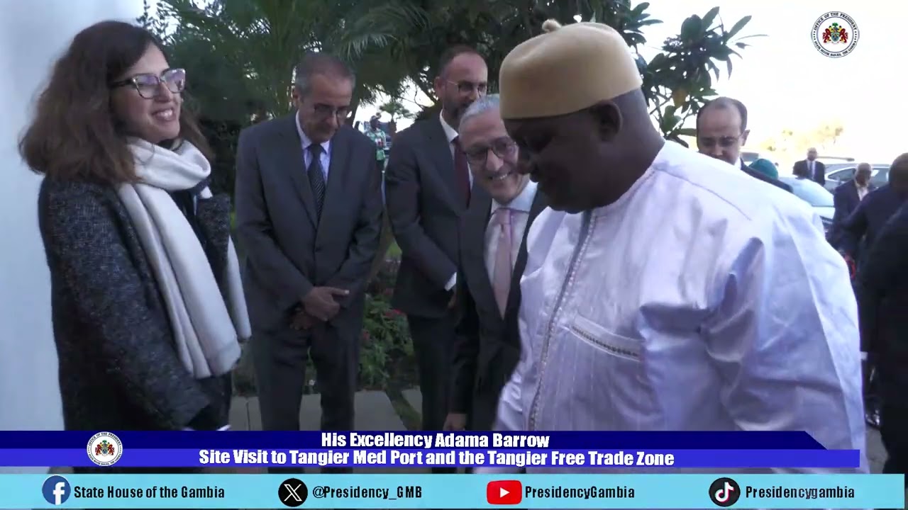 President Adama Barrow visit to Tanger Med, one of the world's largest ports, in Morocco. 