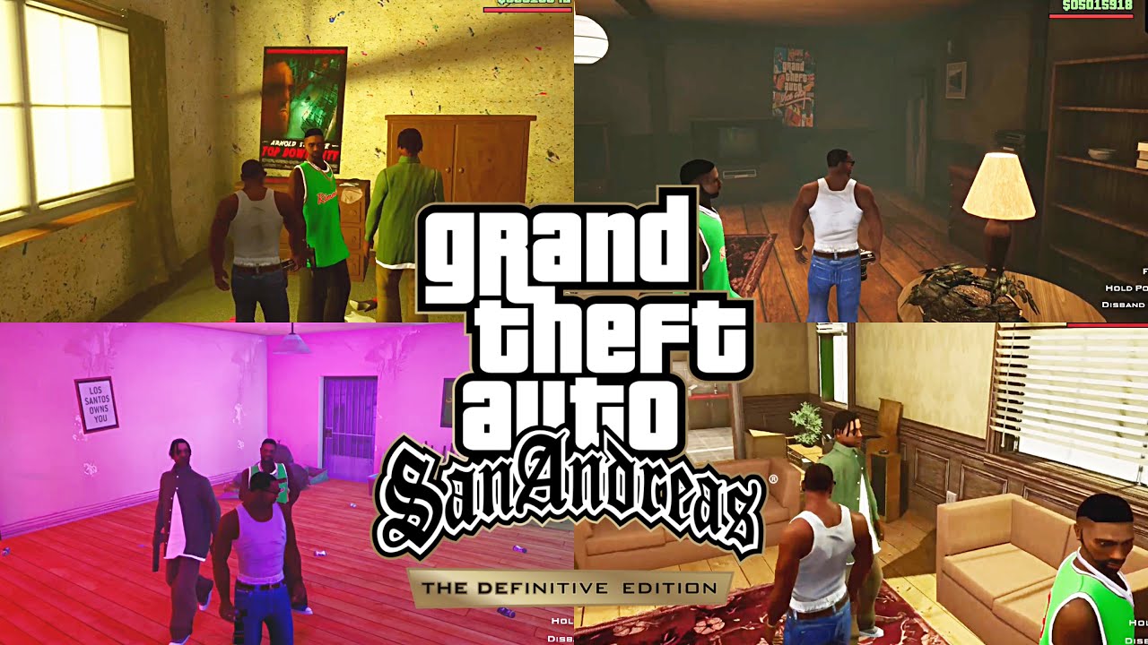 GTA San Andreas: The Definitive Edition Open all Hidden Interiors Mod Showcase Gameplay