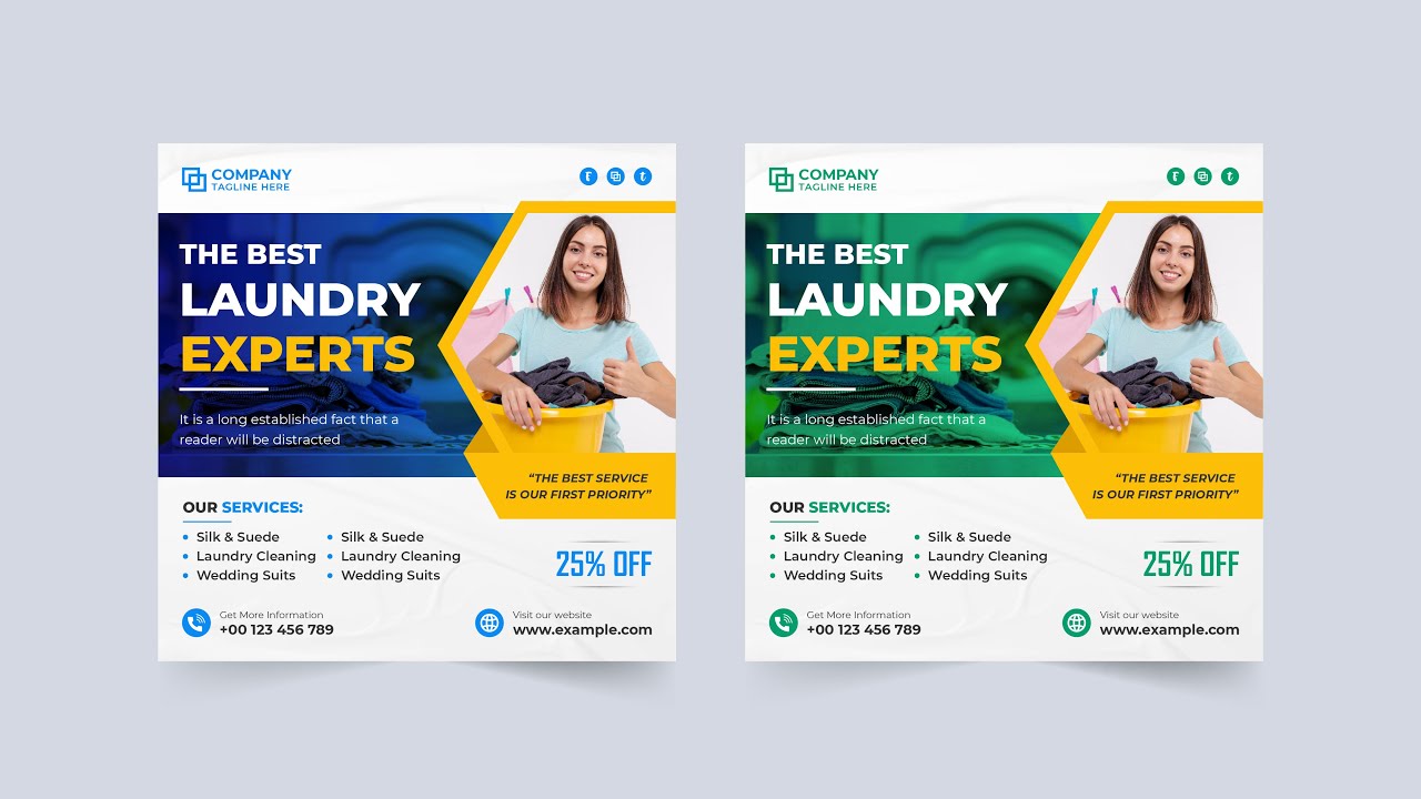 Laundry Social Media Templates Free Download | Laundry Business Promotion Web Banner