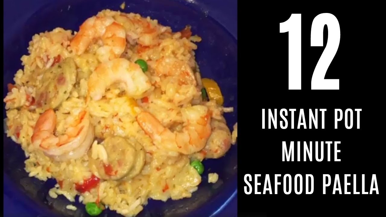 Easy Instant pot Seafood Paella Recipe with chicken and SHRIMP 12 minute meal