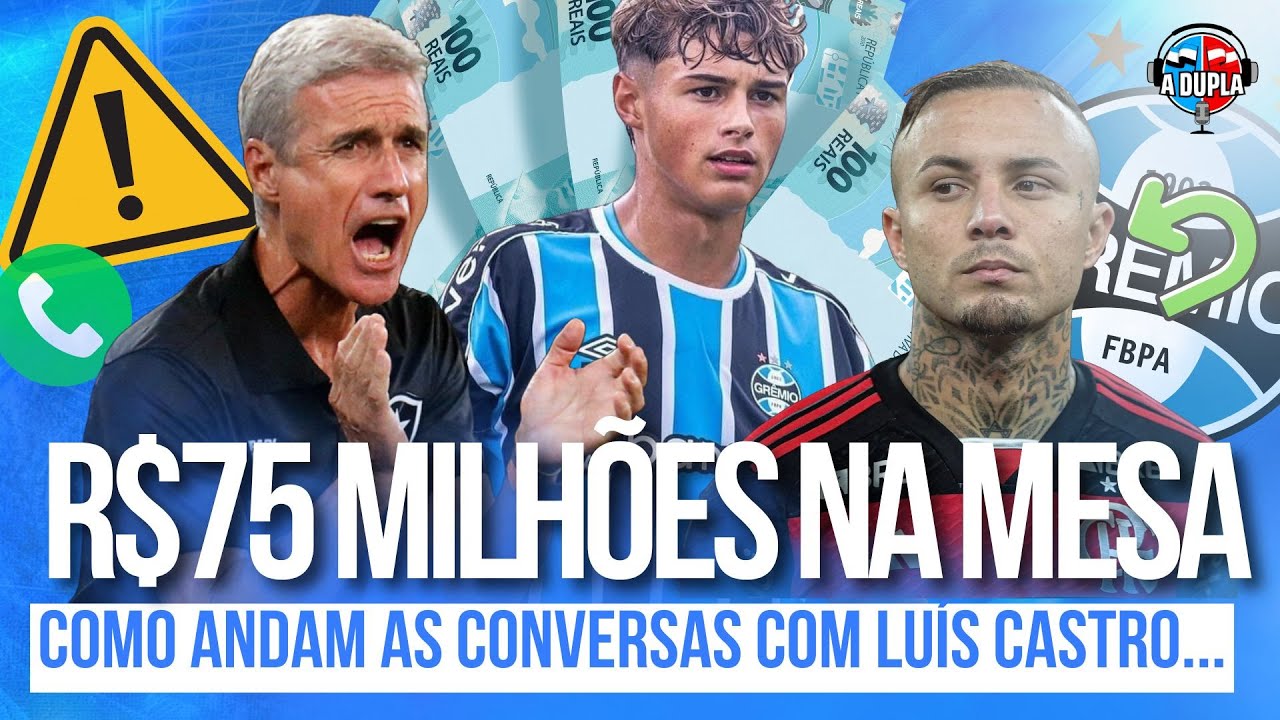 🔵⚫️ Diário do Grêmio KTO: Cebolinha na mira | €12M por Tiaguinho | Luís Castro e a confiança