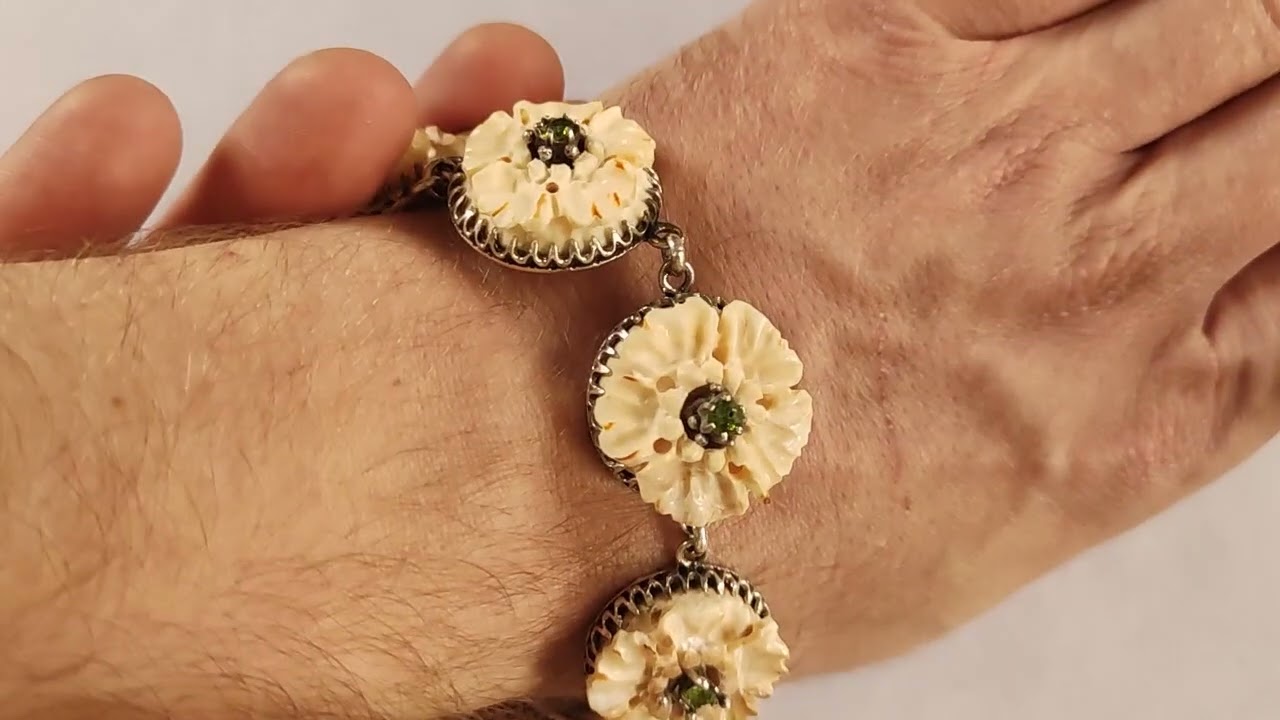 Mammoth Bracelet #carving #cameo #vintage #earrings #medusa #goldplated