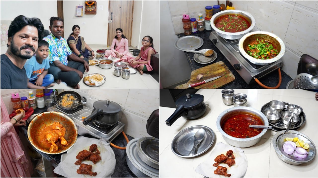 बहीण आणि भाऊजी आले घरी, आम्ही केला पाहुनचार 😍 मटणचा कालवण | कोळंबी मसाला | गटारी स्पेशल रेसिपी