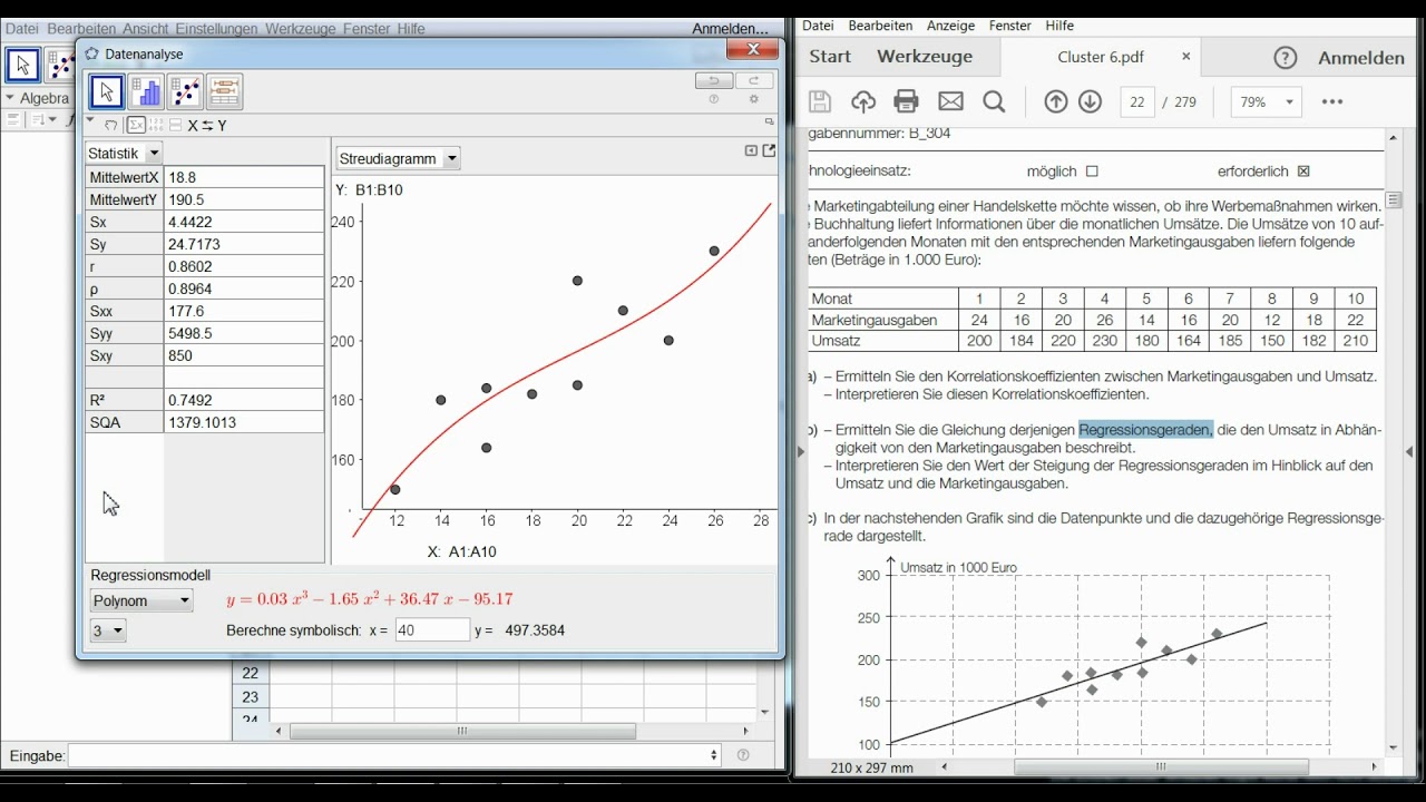 GeoGebra - (Lineare) Regression