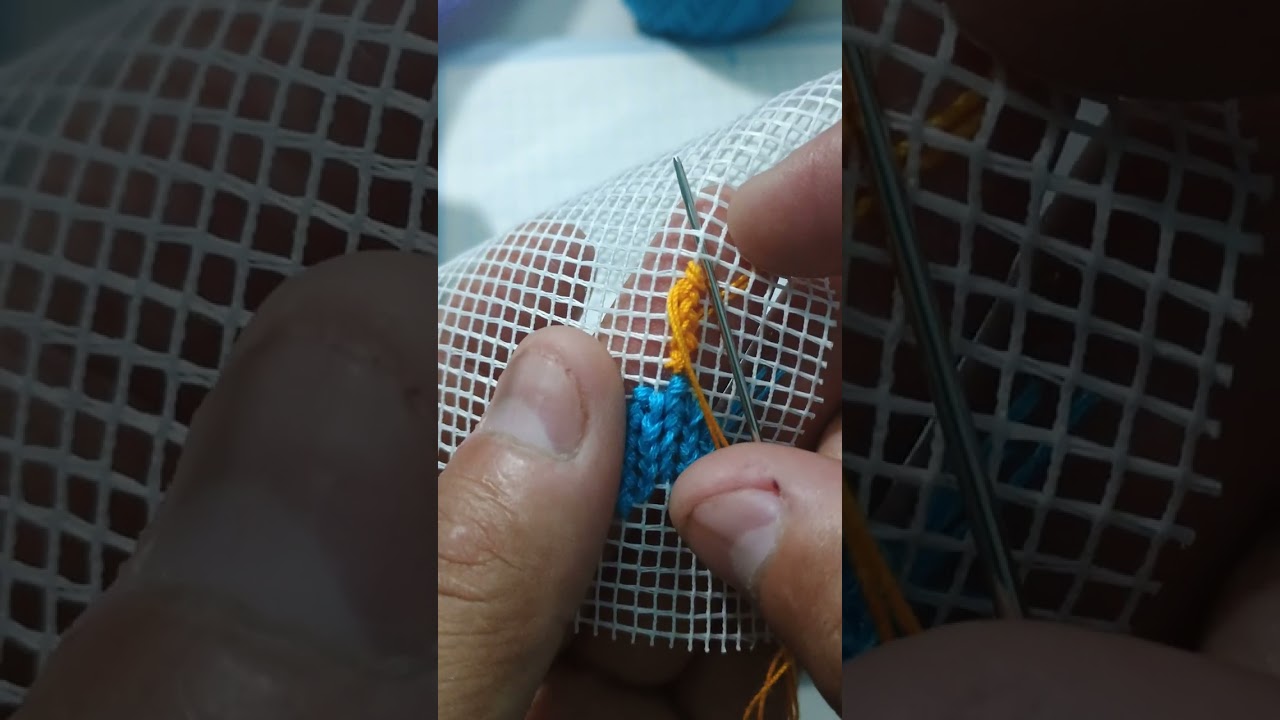 Ave bordada en punto de lomillo