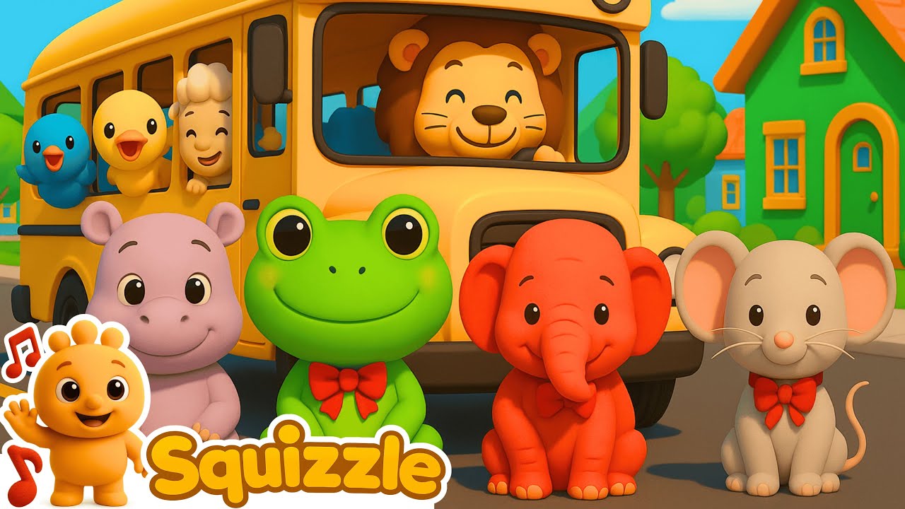 The Wheels On the Bus (Fun Animals) | Kids Songs & Nursery Rhymes
