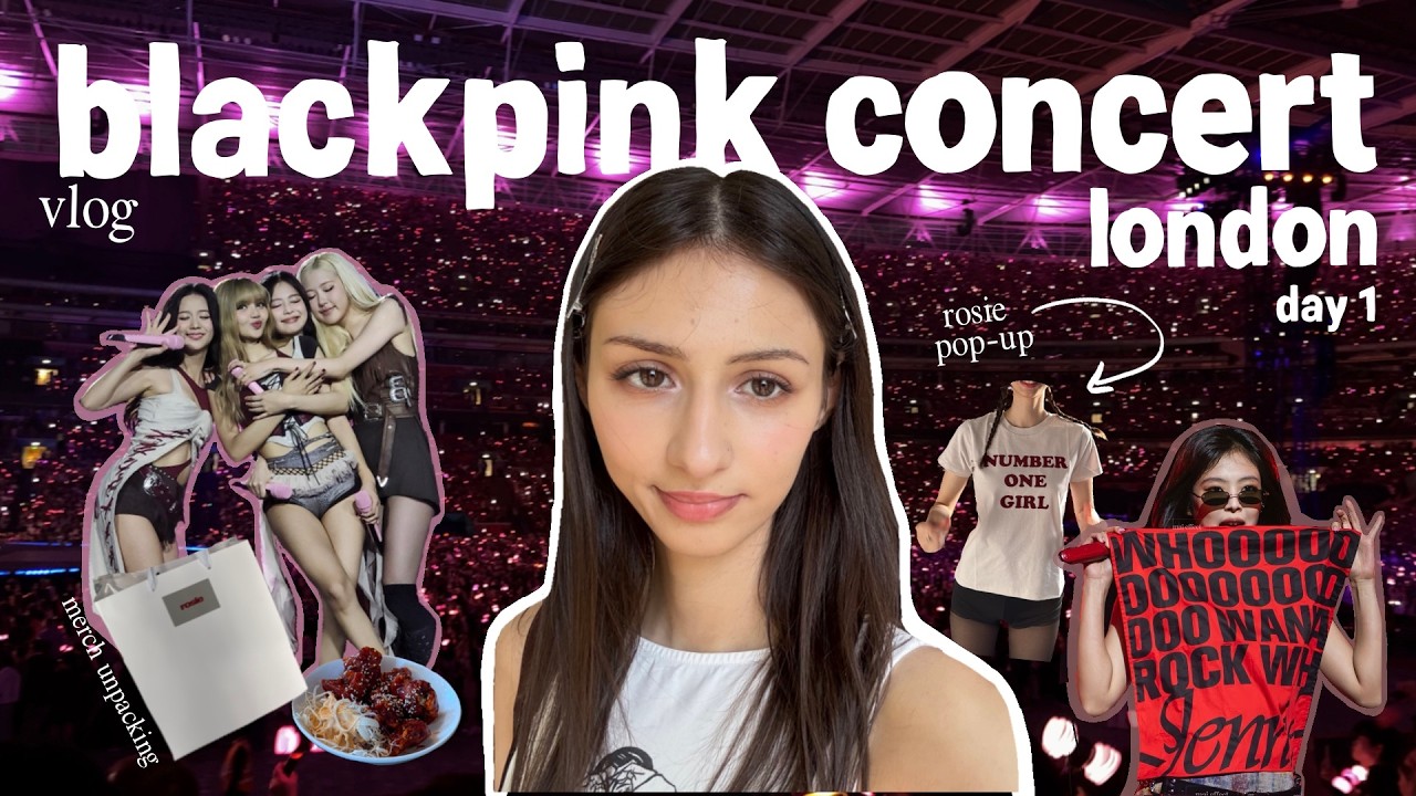 BLACKPINK london day 1 vlog 🖤 | rosie pop-up merch unboxing, grwm & food spots