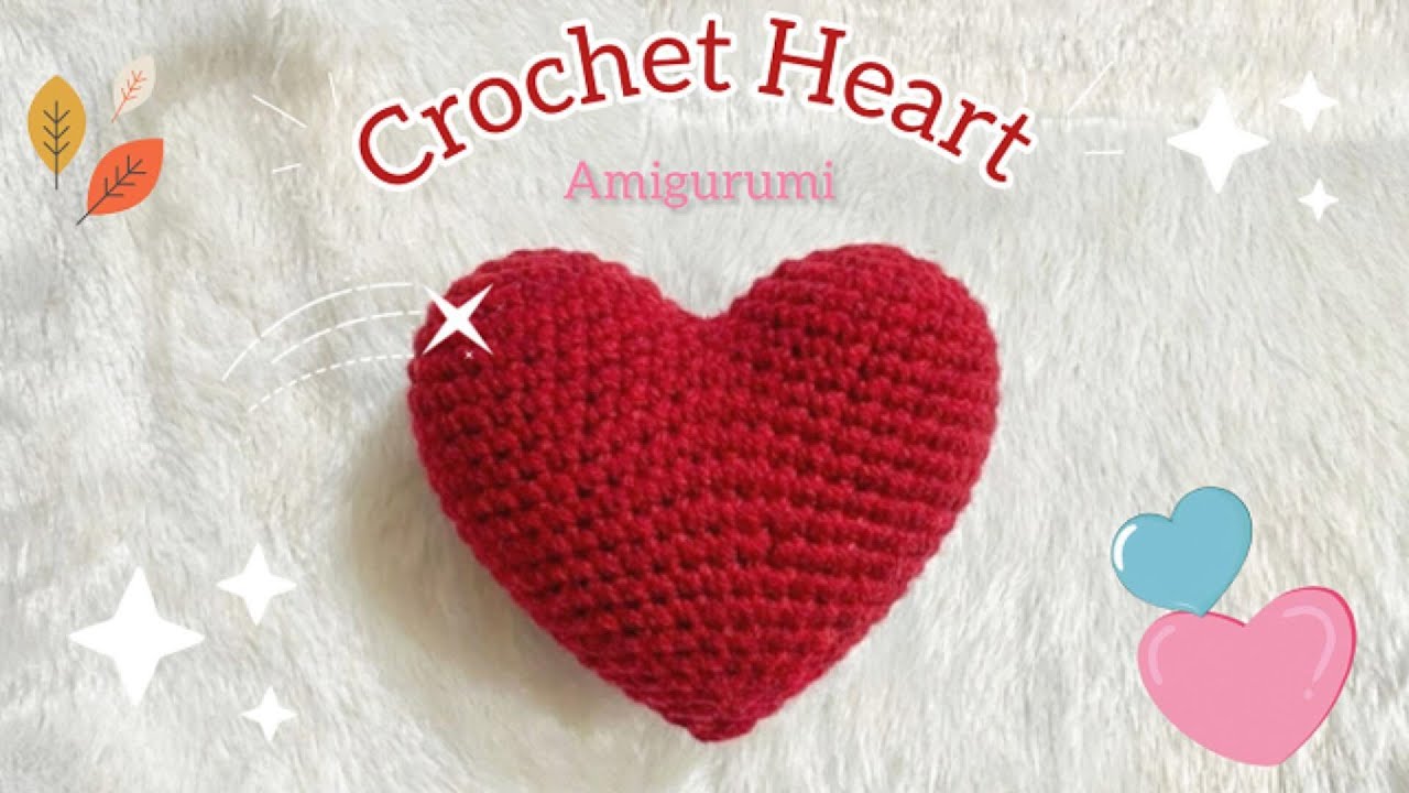 Crochet Heart Amigurumi Tutorial | Heart keychain