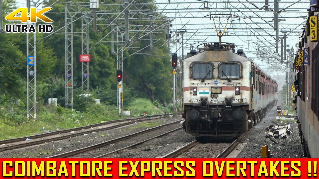 COIMBATORE EXP. Overtakes KARNATAKA SAMPARK KRANTI | Indian Railways
