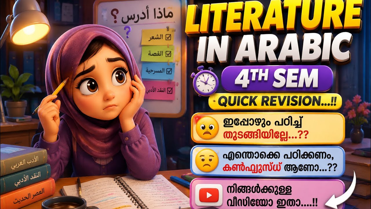 ഇത് മാത്രം പഠിച്ചാൽ മതി.. LITERATURE IN ARABIC QUICK REVISION&hellip;.!⏰🌝