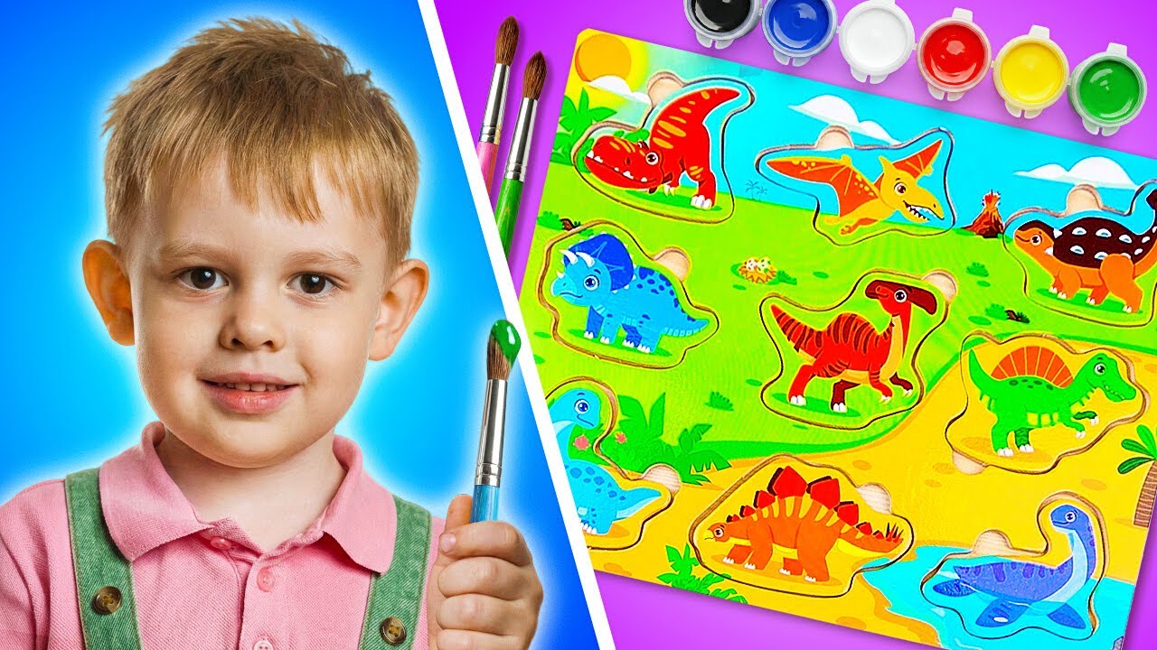 Dinosaur Drawing Adventure with Leo 🦖🎨 Fun Puzzle and Dino Facts