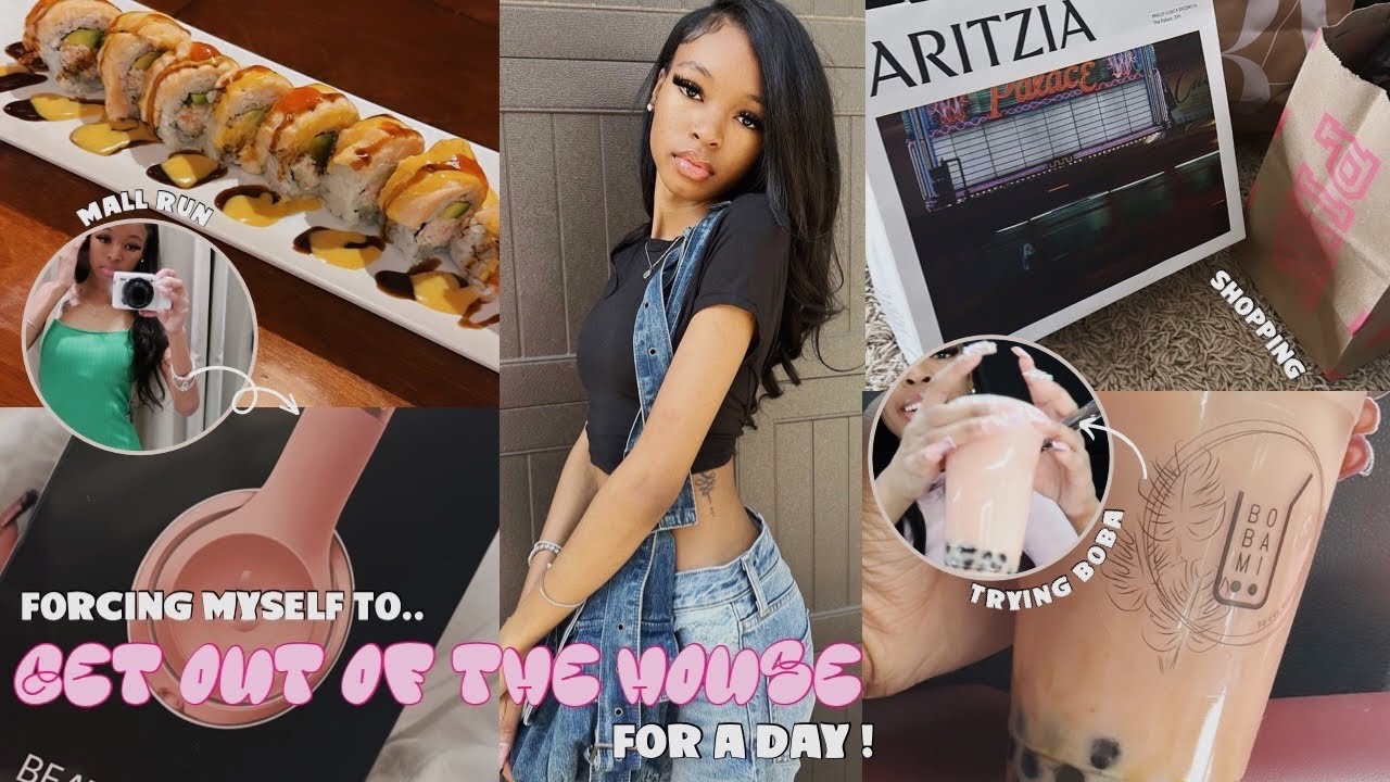 FORCING MYSELF TO GET OUT THE HOUSE FOR A DAY ⟡♡| trying boba, 3 different malls, sushi, + more
