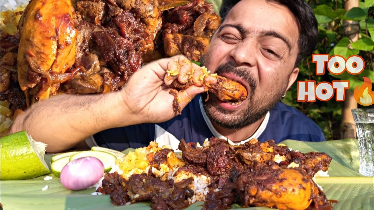 SPICY 🔥🥵 FRIED CHICKEN WITH GRAVY AND RICE SO DELICIOUS MOUTH WATERING | FAILED MUKBANG💔