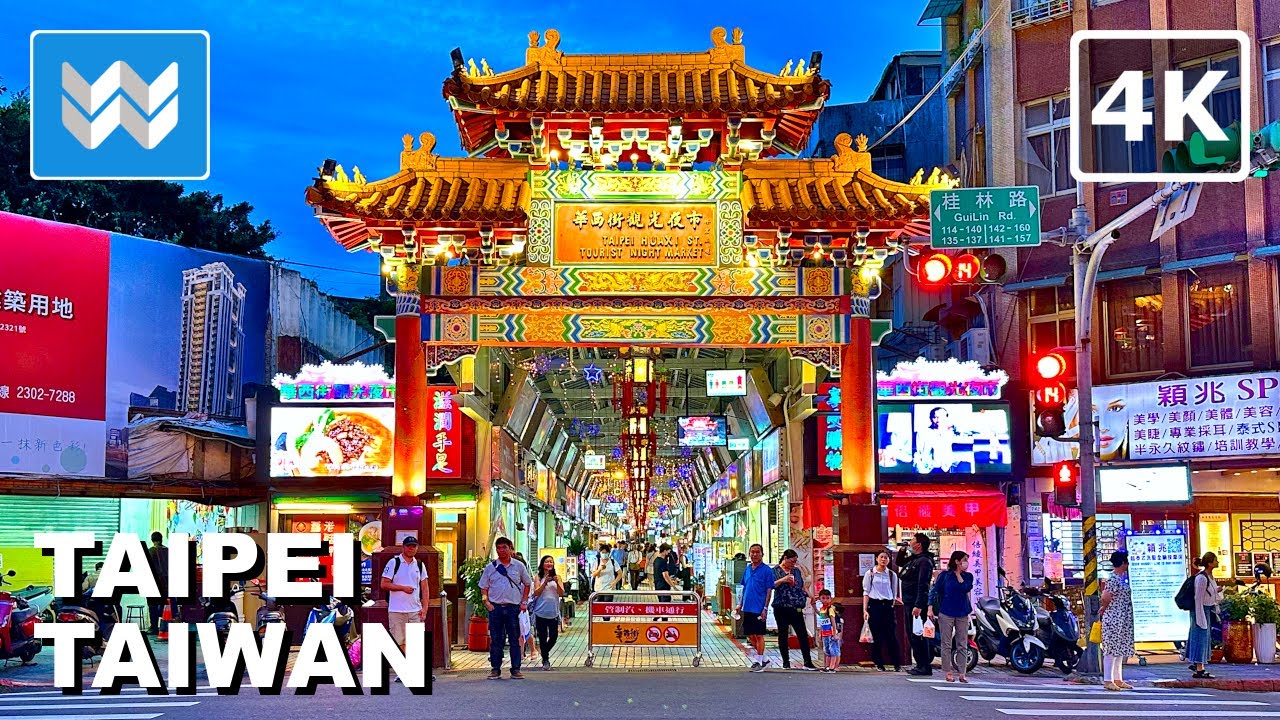 [4K] Huaxi (Snake Alley) & Guangzhou Street Food Night Market Taipei Taiwan 🇹🇼 Walking Tour Vlog
