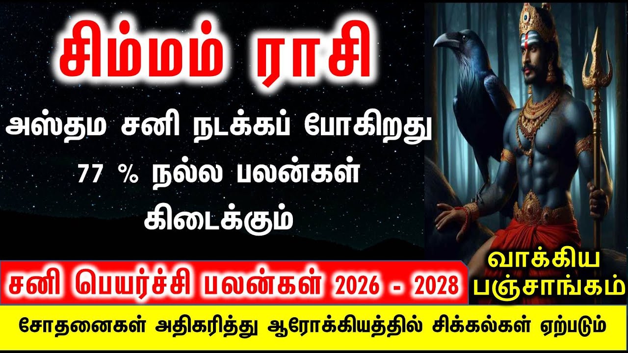 சிம்மம் ராசி சனி பெயர்ச்சி 2026 -2028 | Simmam rasi Sani Peyarchi Palan 2026 -2028|| Astro Ganapathy