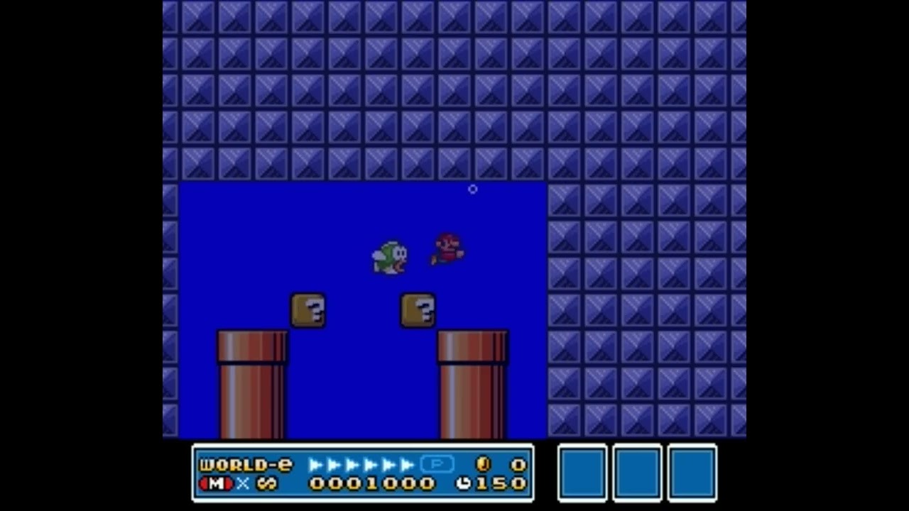 Пользовательский уровень №593 в Super Mario All-Stars (SMB3) - Опасный заброшенный трубопровод.
