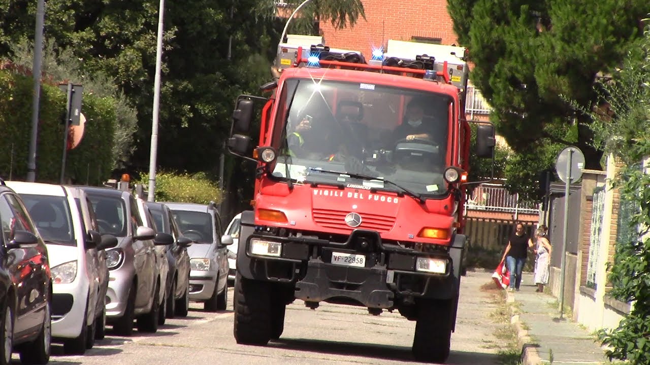 [ARROTAMENTO]ARRIVO UNIMOG+SOCCORSO FERROVIARIO VVF MILANO+APS+RANGER VVF LEGNANO+AZZCAD IN SIRENA