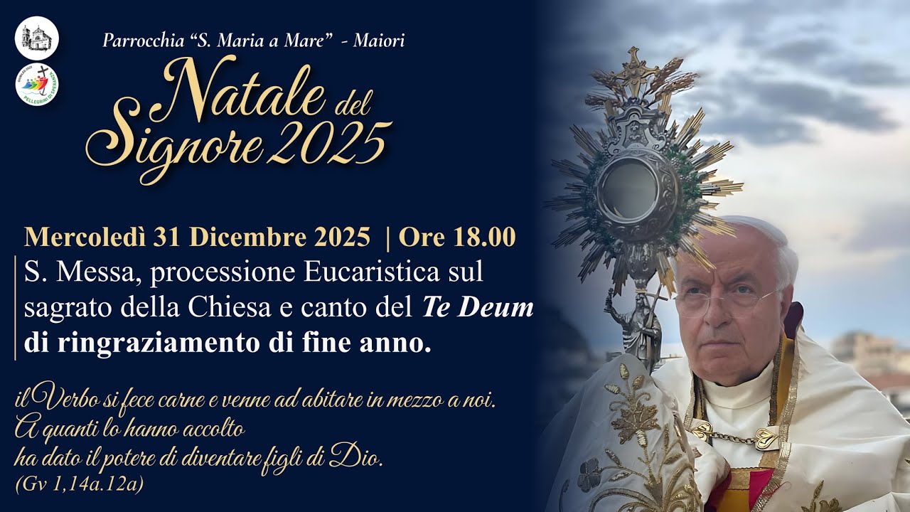 ⚪️LIVE | S. Messa, processione Eucaristica e canto del Te Deum di ringraziamento di fine anno