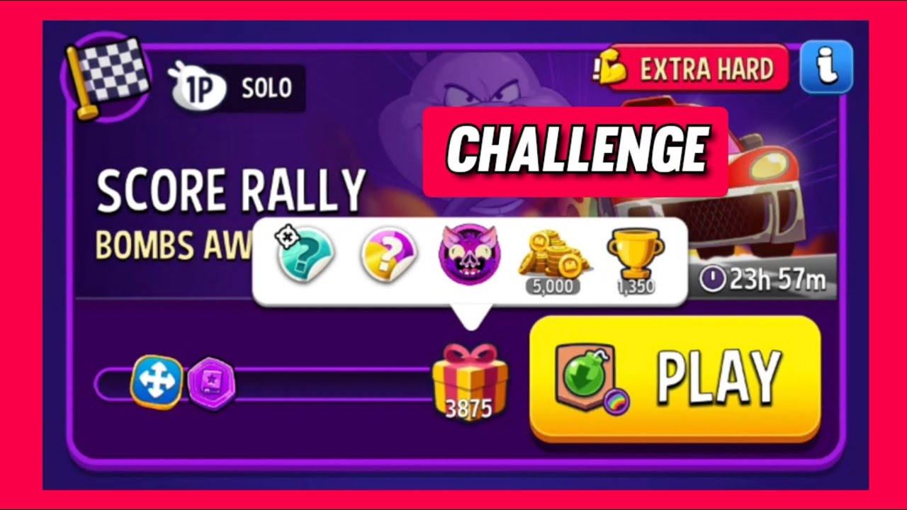 Extra hard bomb away solo challenge|3875 points|score rally|match masters