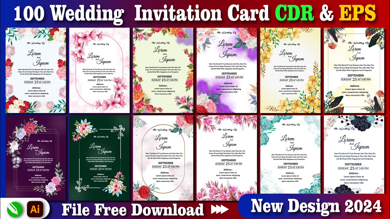 Wedding Invitation Card cdr File Free Download | Wedding Invitation Card design cdr Free Download