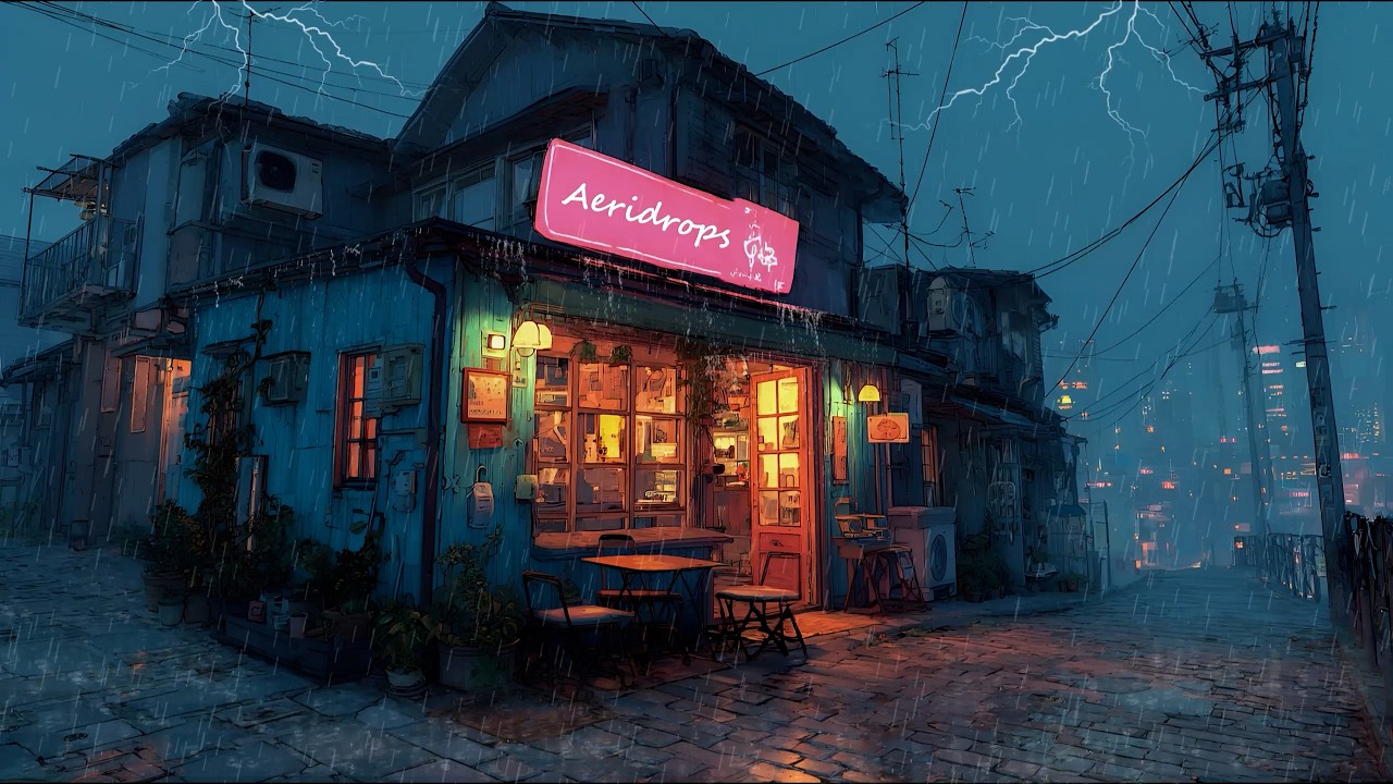 Late Night 90’s Café Vibes ☕ Rain Sounds & Lofi Beats for Relaxed Focus, Sleep, and Study