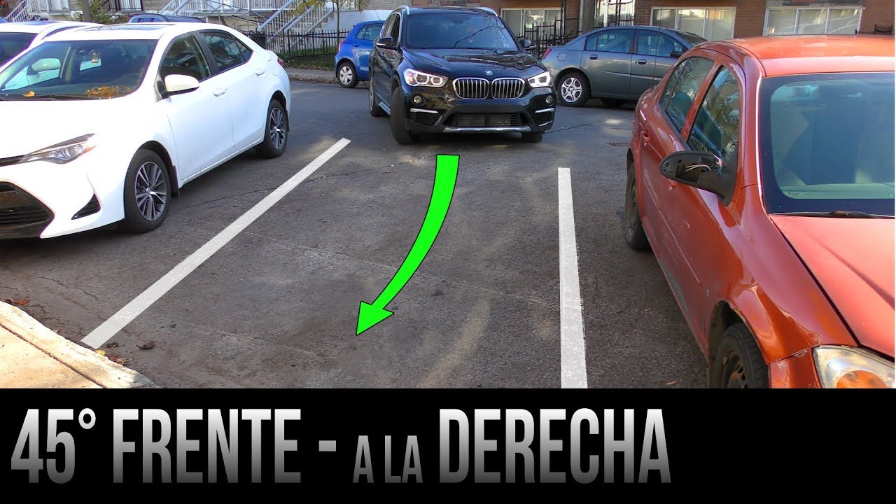 Estacionamiento a 45 grados - de frente hacia la derecha