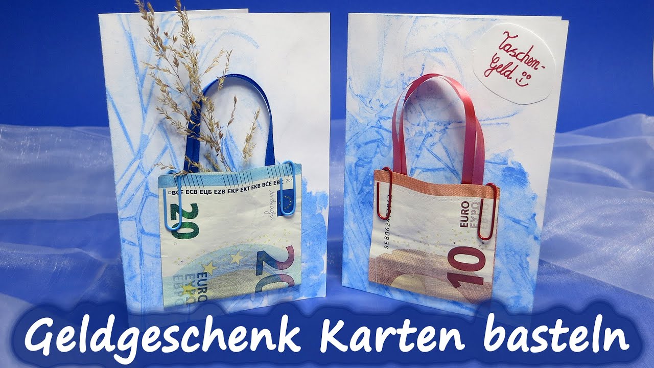 Geldgeschenk Karten basteln - einfach und schnell - Idee f&uuml;r Shopping, Taschengeld etc. 🥰