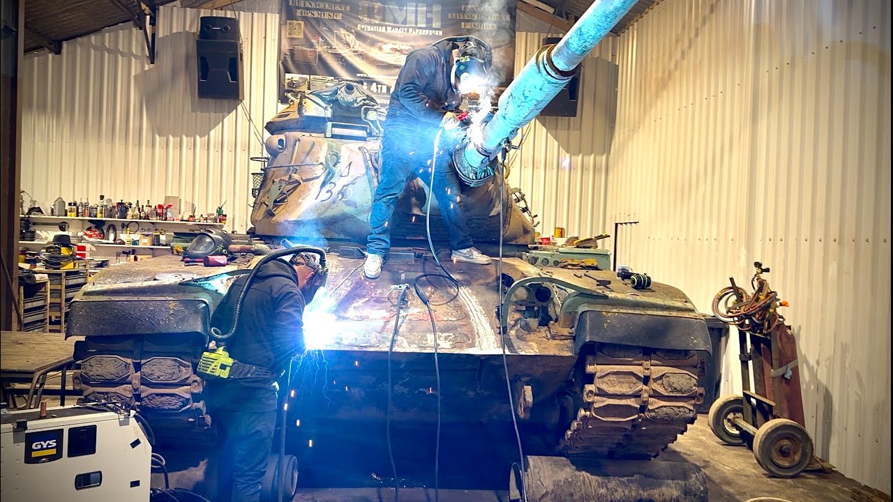 Спасаем разбитый M60: ремонт брони, ствола и первый запуск двигателя!
