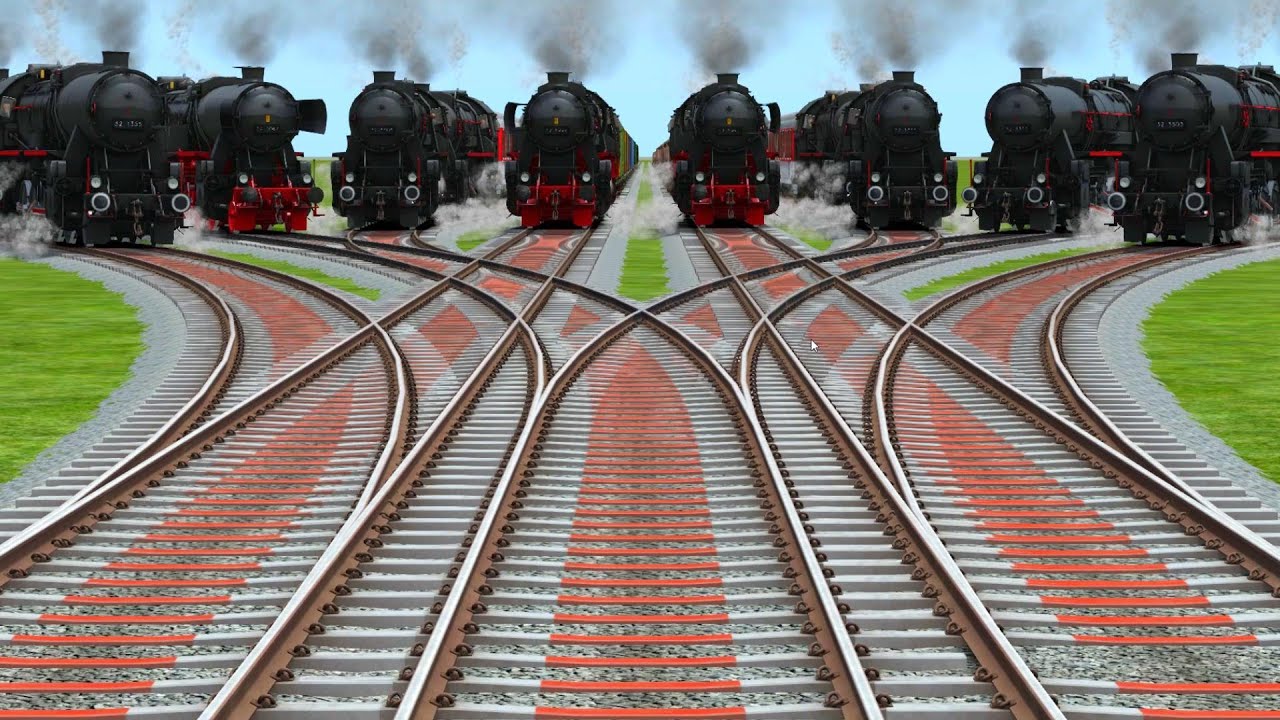 ALL REALSTIC STEAM TRAINS CROSSING FOR CURVED BRANCHED FORKED TRACKS ||Indian Railroad || #railway 