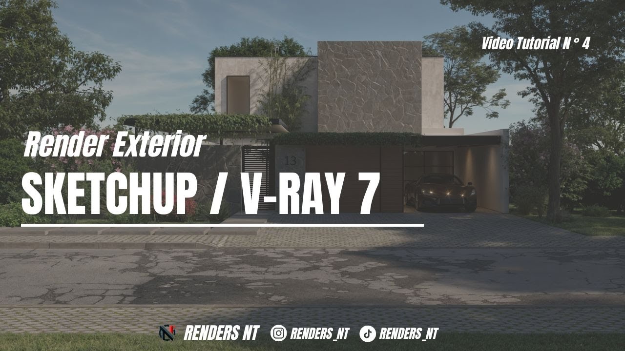 Como crear un Render Exterior REALISTA en #Vray para #Sketchup