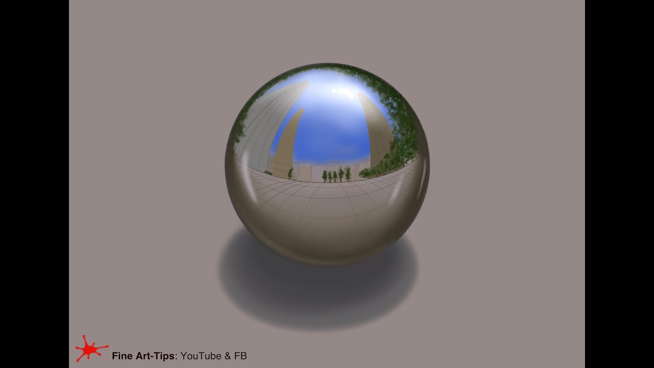 HOW TO DRAW A CHROME SPHERE WITH PROCREATE - iPad/Apple Pencil - Digitally