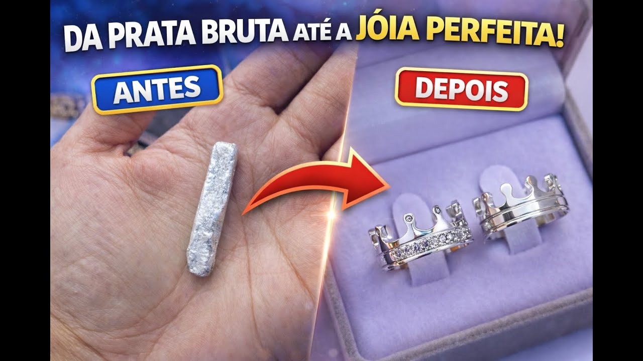 Produzindo Alianças de Coroa em Prata 925 do Zero 👑💍
