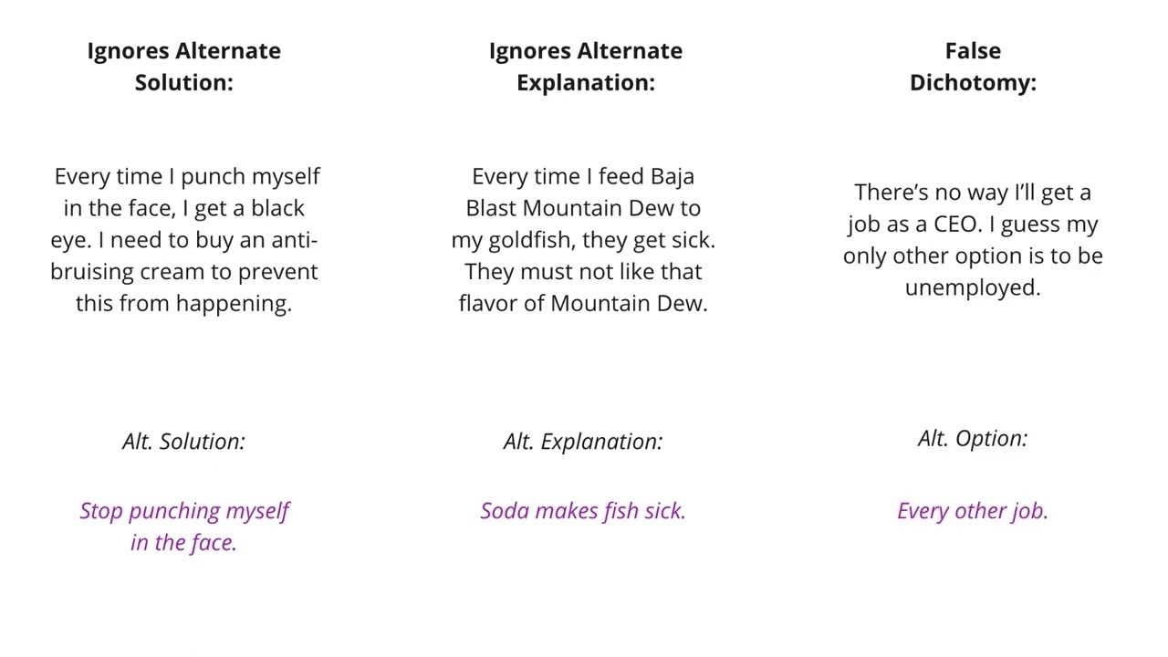 The Big 3 Common Flaws: Alternate Possibility (3/3)