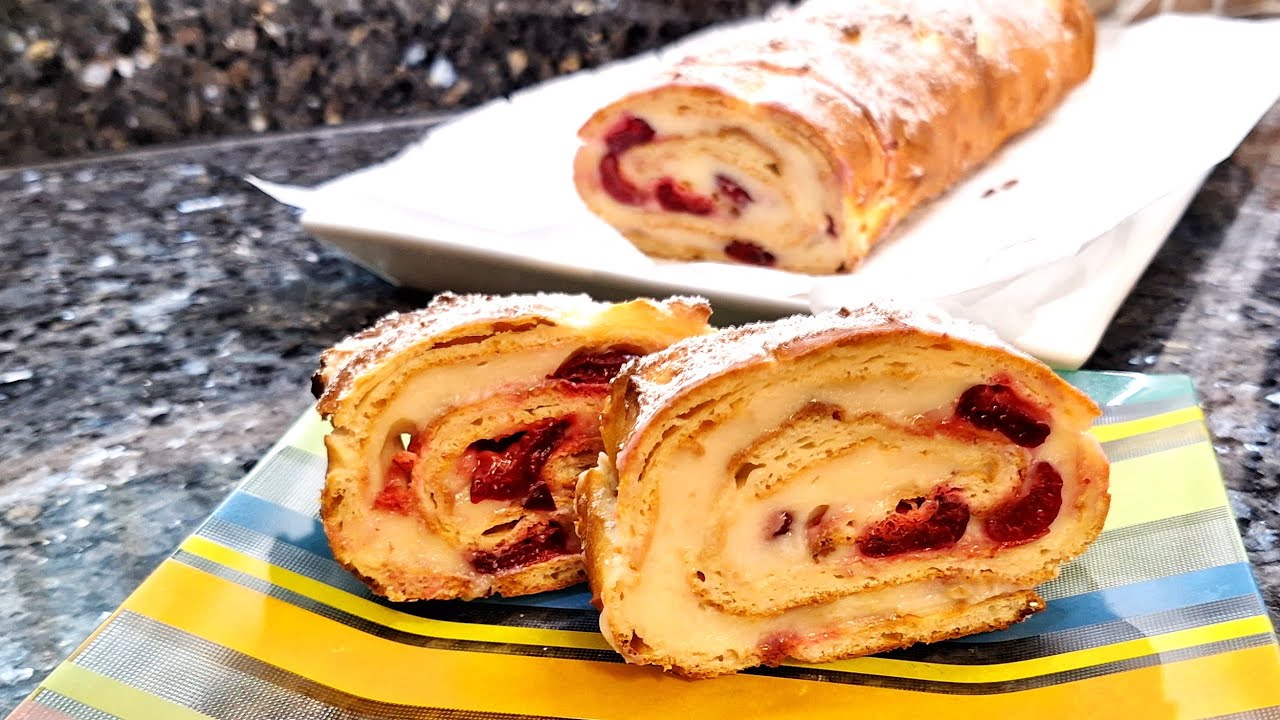 РУЛЕТ из теста ПРОФИТРОЛИ с заварным кремом - получится у всех! Brandteig Profiteroles Rolle Gef&uuml;llt