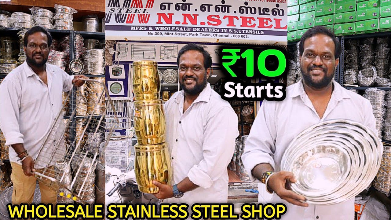 Rs.10/- onwards stainless steel/wholesale manufacturer/kitchen vessels/storage container/NN Steel