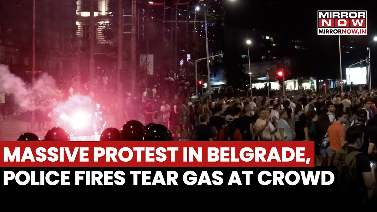 Serbia Protest: Riot Police Fire Tear Gas At Anti-government Protesters In Belgrade | Watch