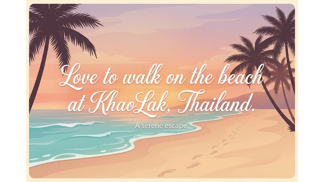 Romantic Walk on Coconut Beach, Khao Lak 🌴🌊 | Relaxing Sea Sounds & Music