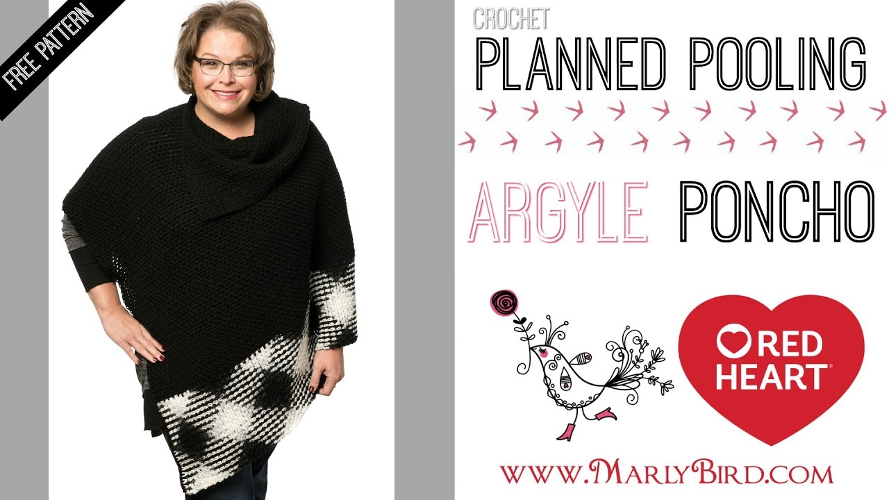 How To Crochet Planned Pooling Argyle Poncho