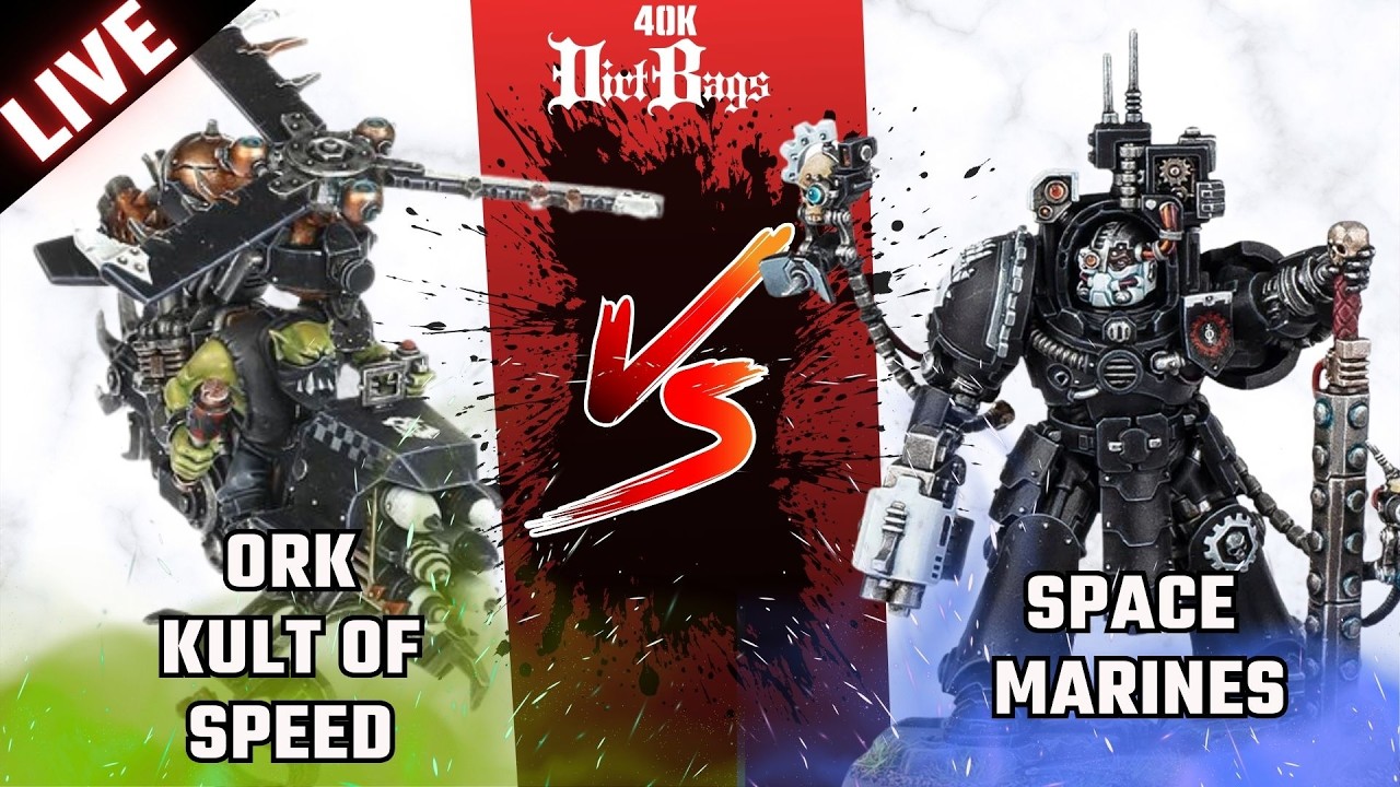 Ork Kult of Speed! vs Space Marines  LIVE! | 40k Battle Report | Warhammer 40k