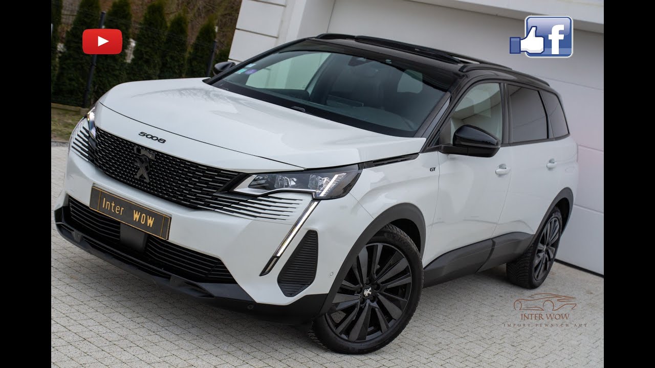 Peugeot 5008 1.6 PT 180KM #GT #Czarna Podsufitka # Rolety MASAŻ LIFT NIGHT VISION