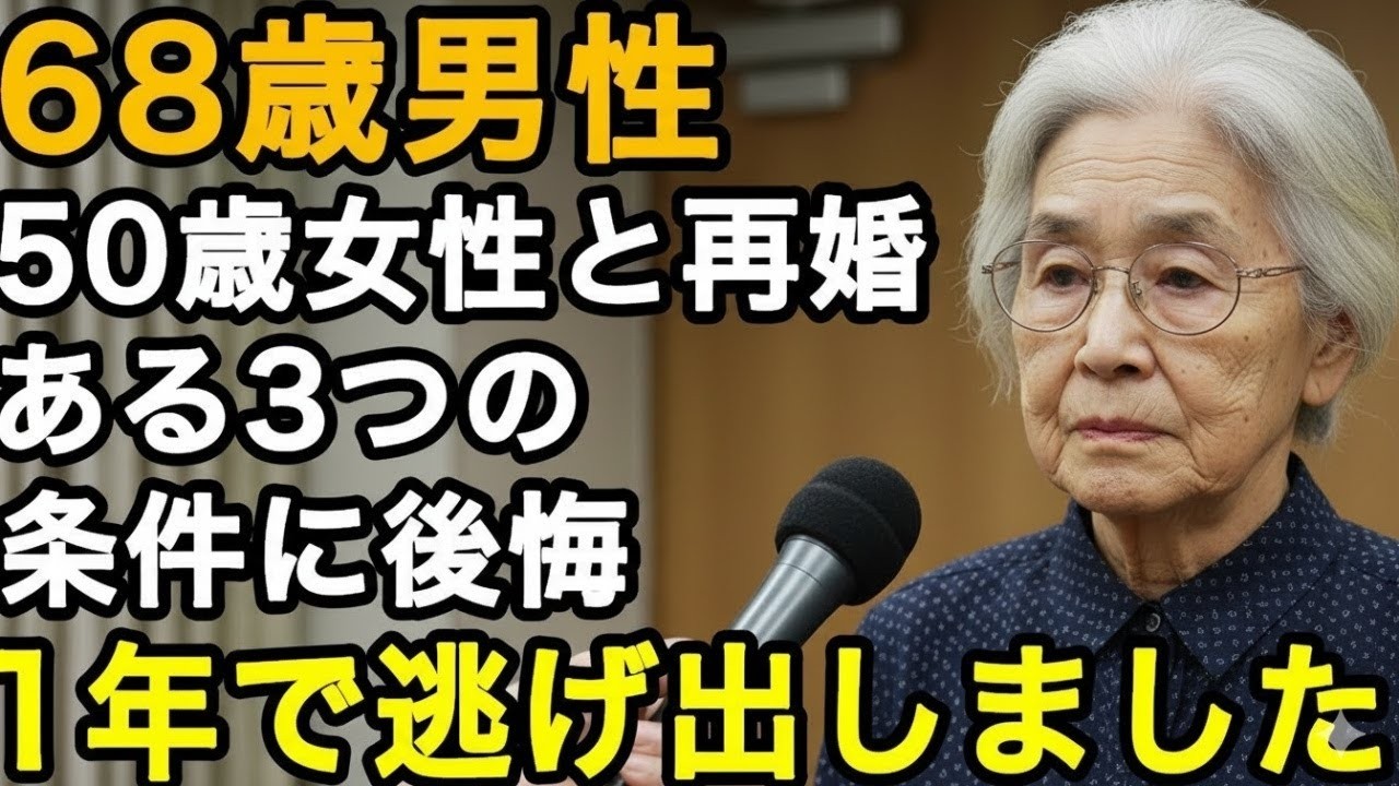 68歳後悔。50歳女性と再婚するも、結婚後すぐに出された3つの条件に激しく後悔しました。1年で離婚を決意し、恐怖のあまり逃げ出しました【60代以上の方へ老後の幸せシニア】