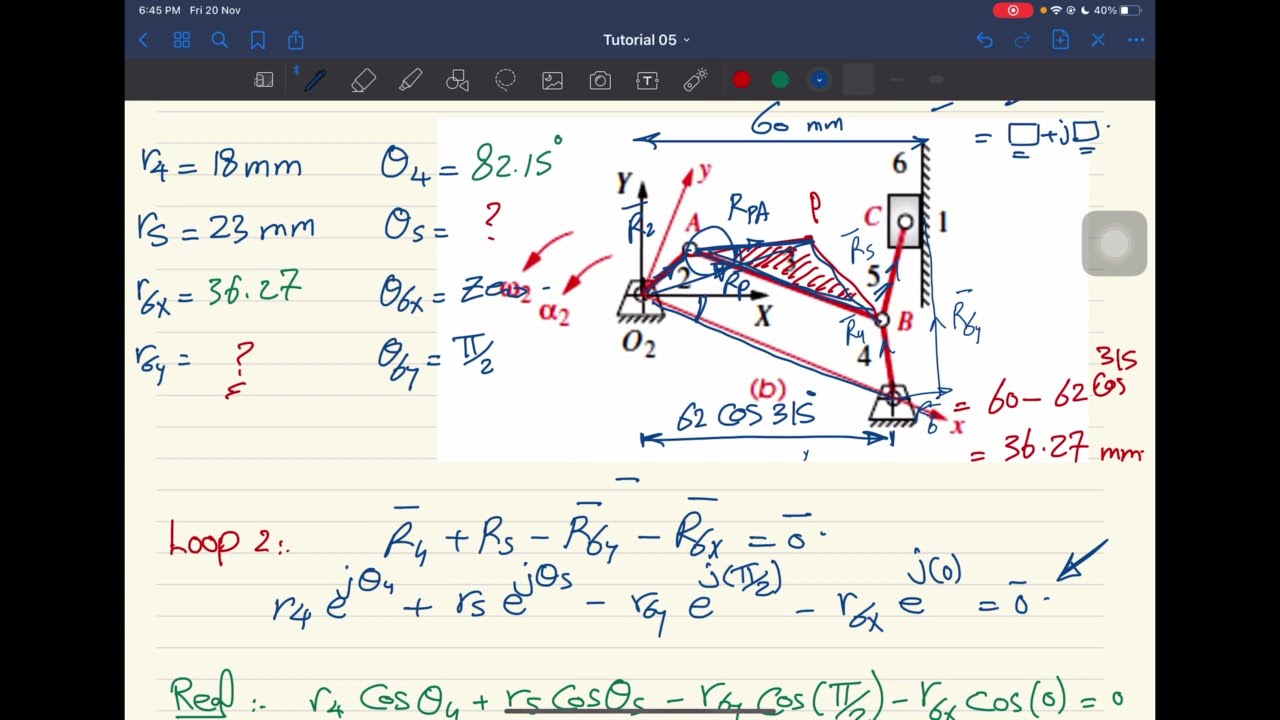 Position Analysis of Mechanisms-Robotics |Tutorial 5B | Mechanical Department | 2nd year 1st term