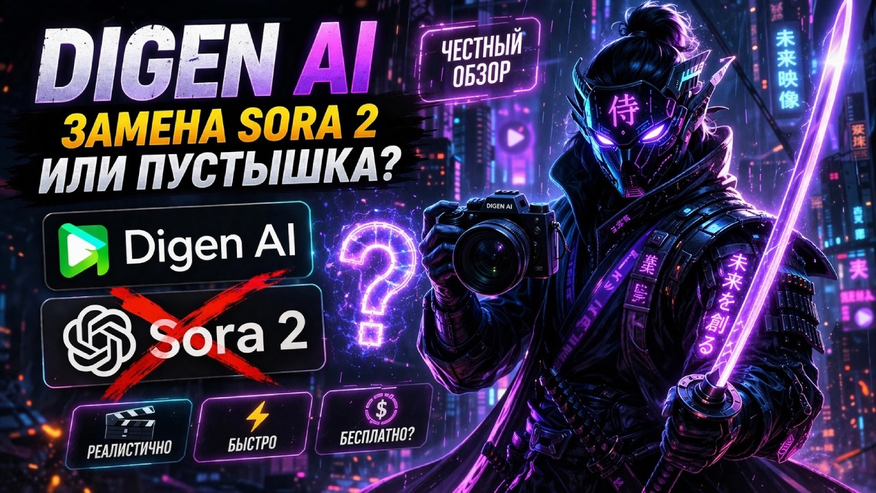 Digen AI &mdash; замена Sora 2 или пустышка? Честный обзор